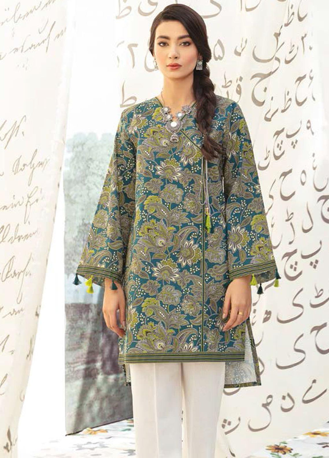 Guftagu by Orient Textiles Printed Lawn  Unstitched Kurties OT21G D-079-Green - Festive Collection