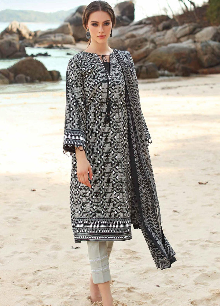 Ambrosia Black & White By Gul Ahmed Printed Lawn Suits Unstitched 3 Piece GA22A B-22010 - Black & White Collection
