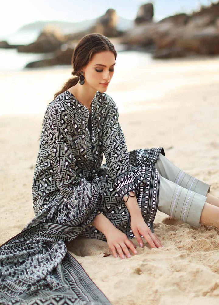 Ambrosia Black & White By Gul Ahmed Printed Lawn Suits Unstitched 3 Piece GA22A B-22010 - Black & White Collection