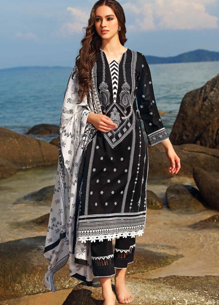 Ambrosia Black & White By Gul Ahmed Printed Lawn Suits Unstitched 3 Piece GA22A B-22013 - Black & White Collection