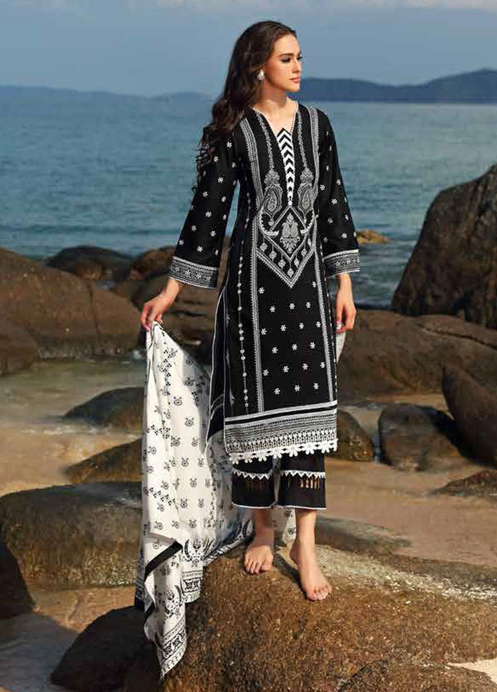 Ambrosia Black & White By Gul Ahmed Printed Lawn Suits Unstitched 3 Piece GA22A B-22013 - Black & White Collection