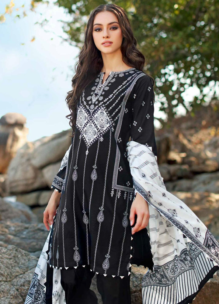 Ambrosia Black & White By Gul Ahmed Printed Lawn Suits Unstitched 3 Piece GA22A B-22015 - Black & White Collection