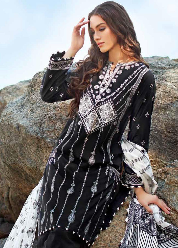 Ambrosia Black & White By Gul Ahmed Printed Lawn Suits Unstitched 3 Piece GA22A B-22015 - Black & White Collection