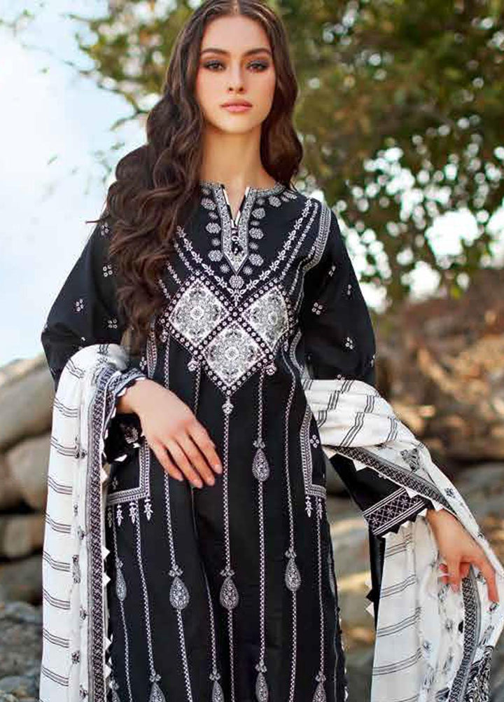 Ambrosia Black & White By Gul Ahmed Printed Lawn Suits Unstitched 3 Piece GA22A B-22015 - Black & White Collection
