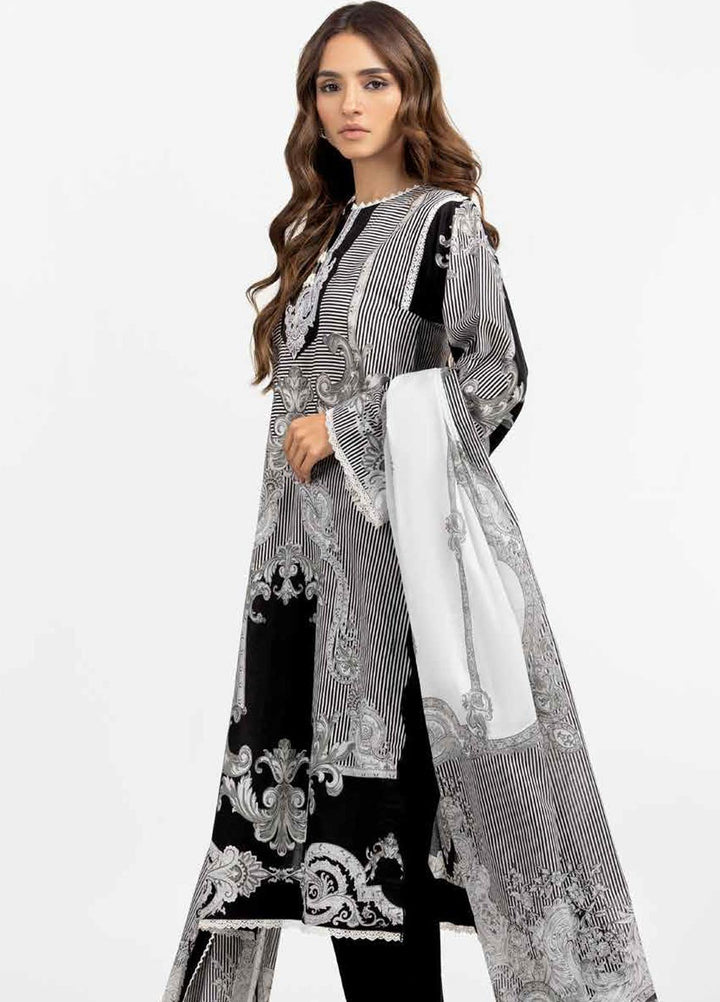 Ambrosia Black & White By Gul Ahmed Embroidered Lawn Suits Unstitched 3 Piece GA22A B-22020 - Black & White Collection
