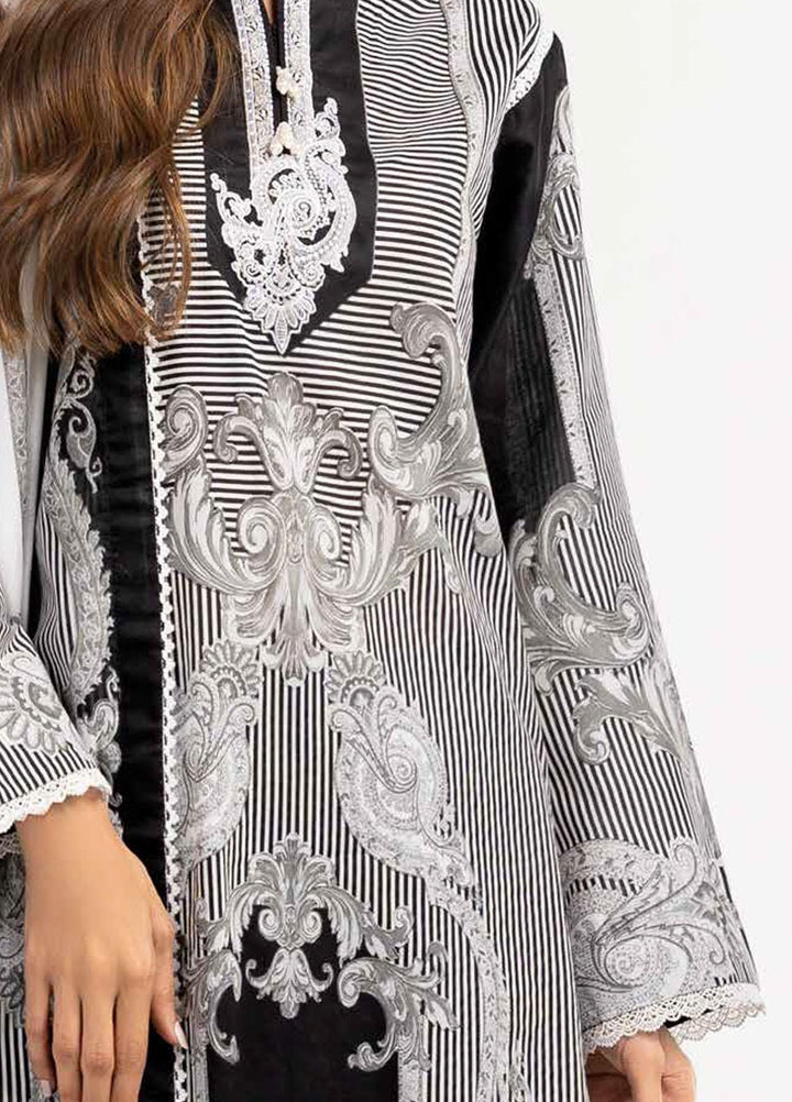 Ambrosia Black & White By Gul Ahmed Embroidered Lawn Suits Unstitched 3 Piece GA22A B-22020 - Black & White Collection