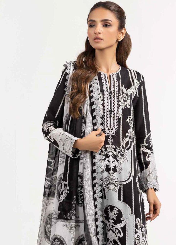Ambrosia Black & White By Gul Ahmed Embroidered Lawn Suits Unstitched 3 Piece GA22A B-22021 - Black & White Collection