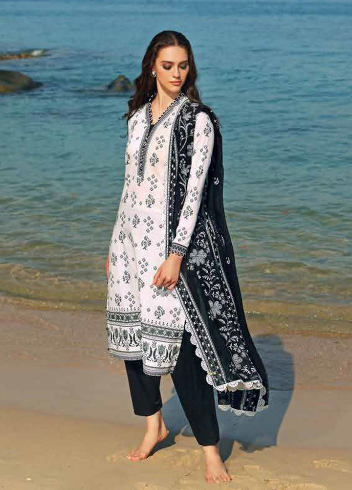 Ambrosia Black & White By Gul Ahmed Printed Lawn Suits Unstitched 2 Piece GA22A BT-22003 - Black & White Collection