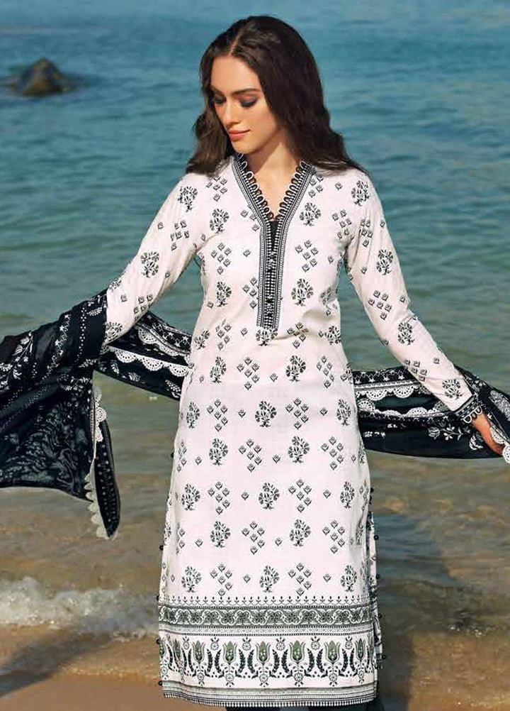 Ambrosia Black & White By Gul Ahmed Printed Lawn Suits Unstitched 2 Piece GA22A BT-22003 - Black & White Collection