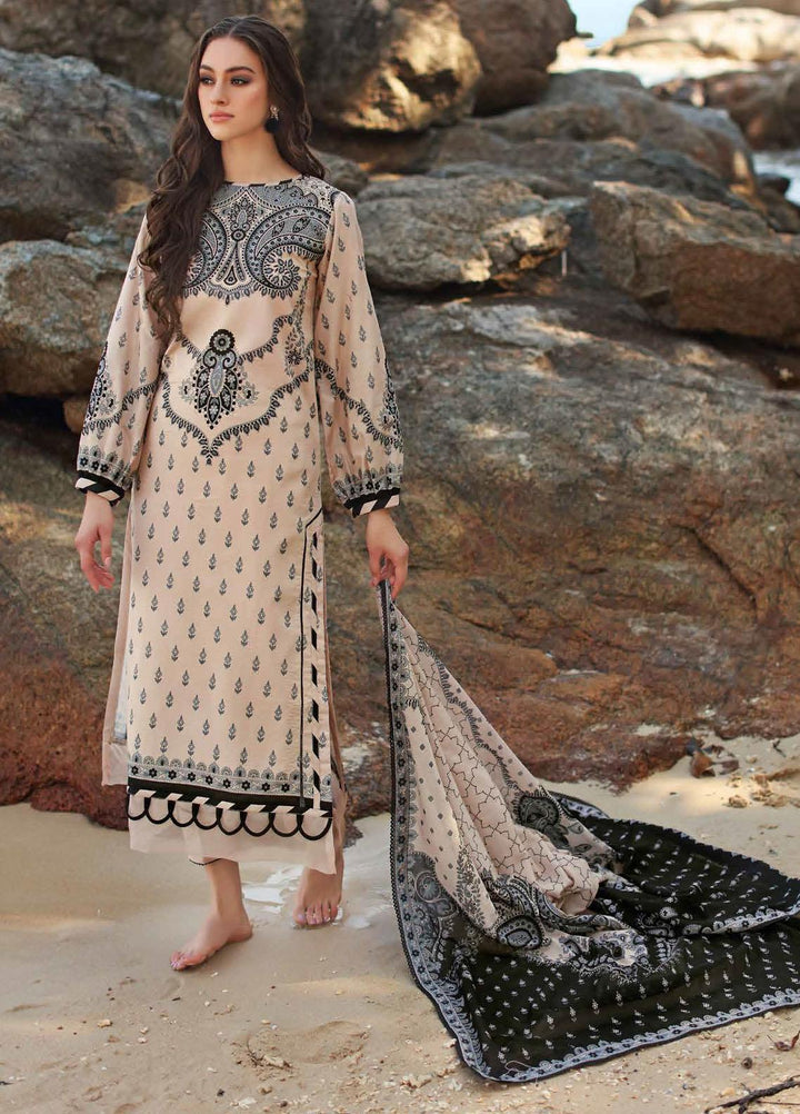 Ambrosia Black & White By Gul Ahmed Printed Lawn Suits Unstitched 2 Piece GA22A BT-22006 - Black & White Collection