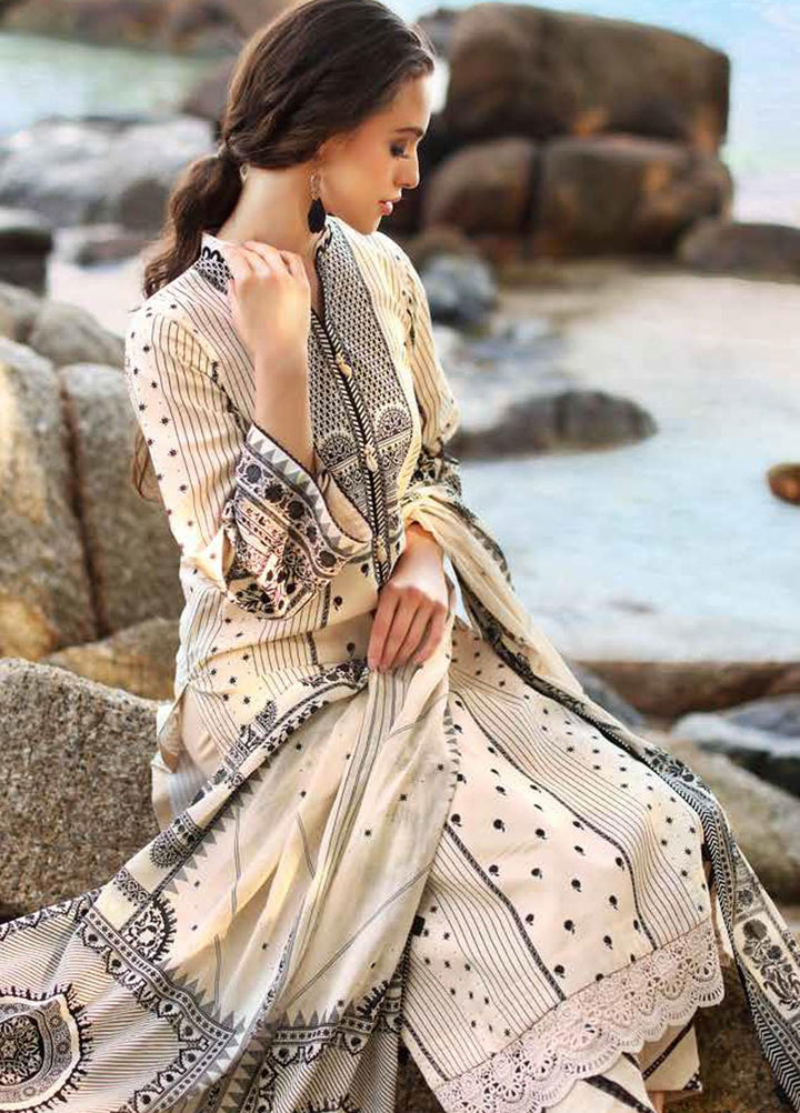 Ambrosia Black & White By Gul Ahmed Printed Lawn Suits Unstitched 2 Piece GA22A BT-22007 - Black & White Collection