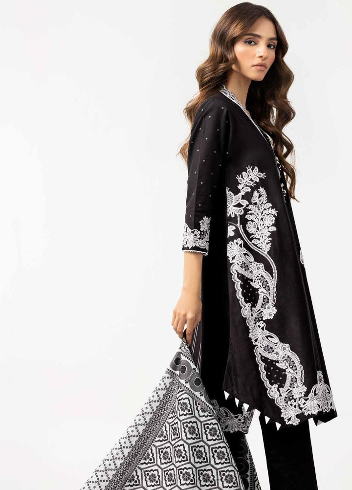 Ambrosia Black & White By Gul Ahmed Embroidered Lawn Suits Unstitched 3 Piece GA22A MJ-22057 - Black & White Collection