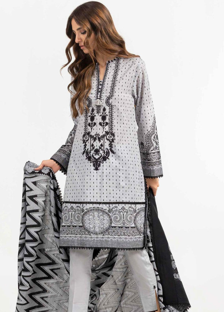 Ambrosia Black & White By Gul Ahmed Embroidered Lawn Suits Unstitched 3 Piece GA22A MJ-22060 - Black & White Collection