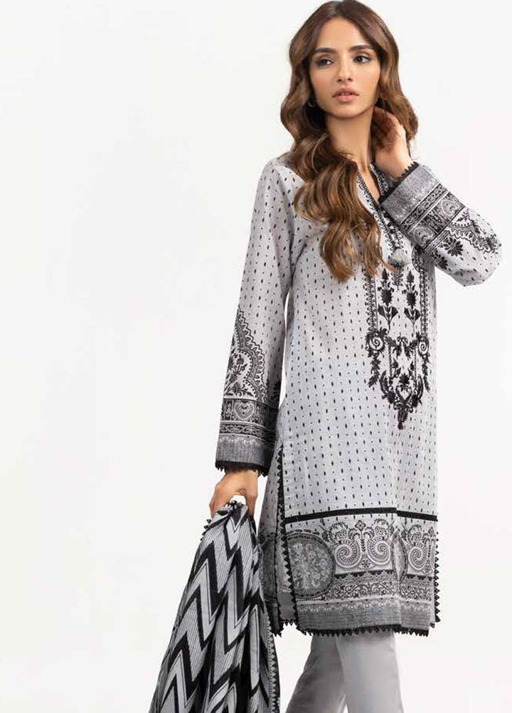 Ambrosia Black & White By Gul Ahmed Embroidered Lawn Suits Unstitched 3 Piece GA22A MJ-22060 - Black & White Collection