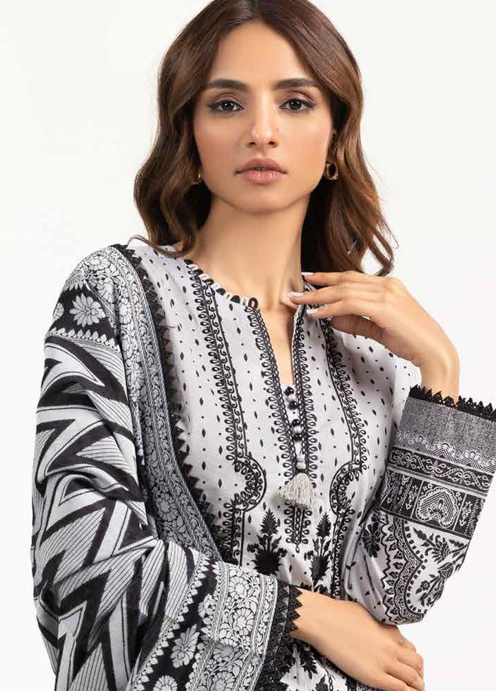 Ambrosia Black & White By Gul Ahmed Embroidered Lawn Suits Unstitched 3 Piece GA22A MJ-22060 - Black & White Collection