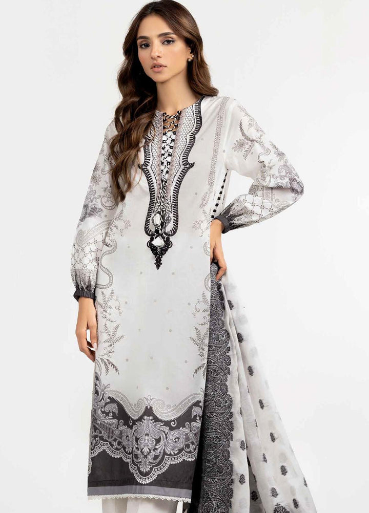 Ambrosia Black & White By Gul Ahmed Embroidered Lawn Suits Unstitched 3 Piece GA22A MJ-22061 - Black & White Collection