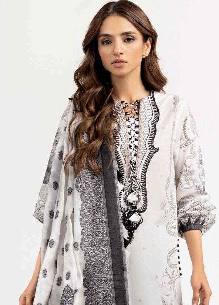 Ambrosia Black & White By Gul Ahmed Embroidered Lawn Suits Unstitched 3 Piece GA22A MJ-22061 - Black & White Collection