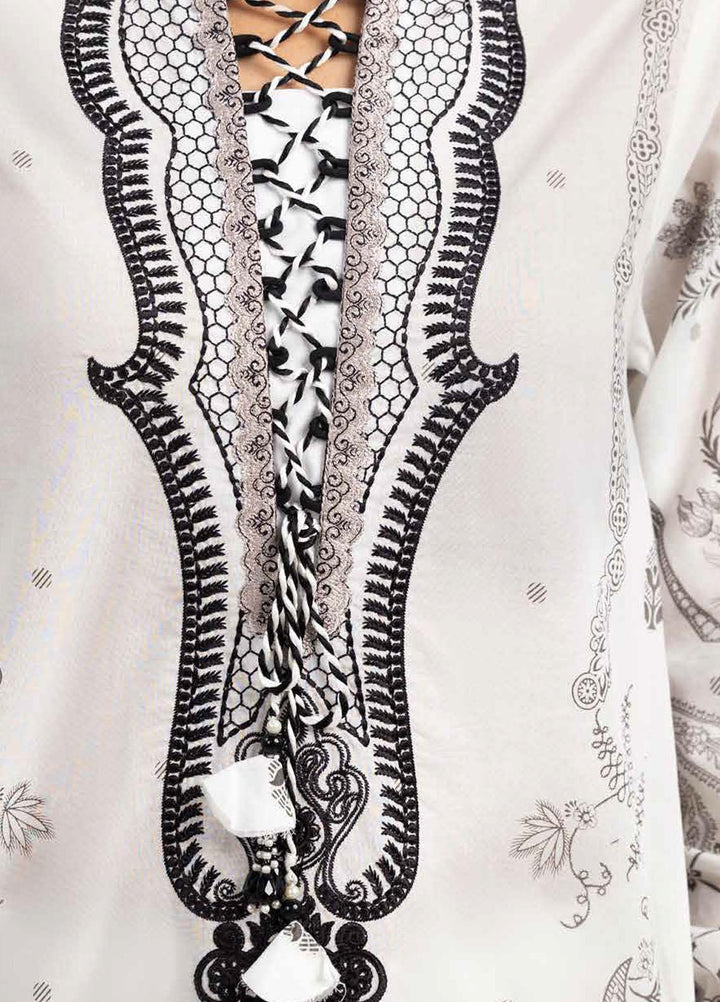Ambrosia Black & White By Gul Ahmed Embroidered Lawn Suits Unstitched 3 Piece GA22A MJ-22061 - Black & White Collection