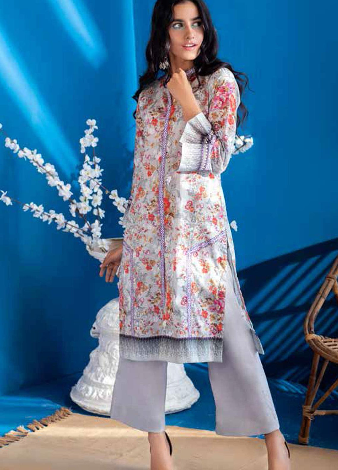Gul Ahmed Printed Lawn  Unstitched Kurties GA21BG SL-937 B - Summer Collection