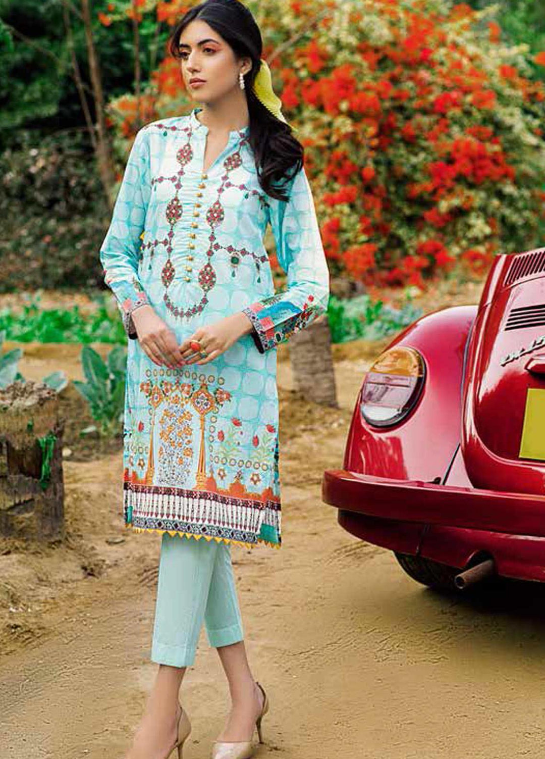 Gul Ahmed Printed Lawn  Unstitched Kurties GA21BG SL-871 - Summer Collection