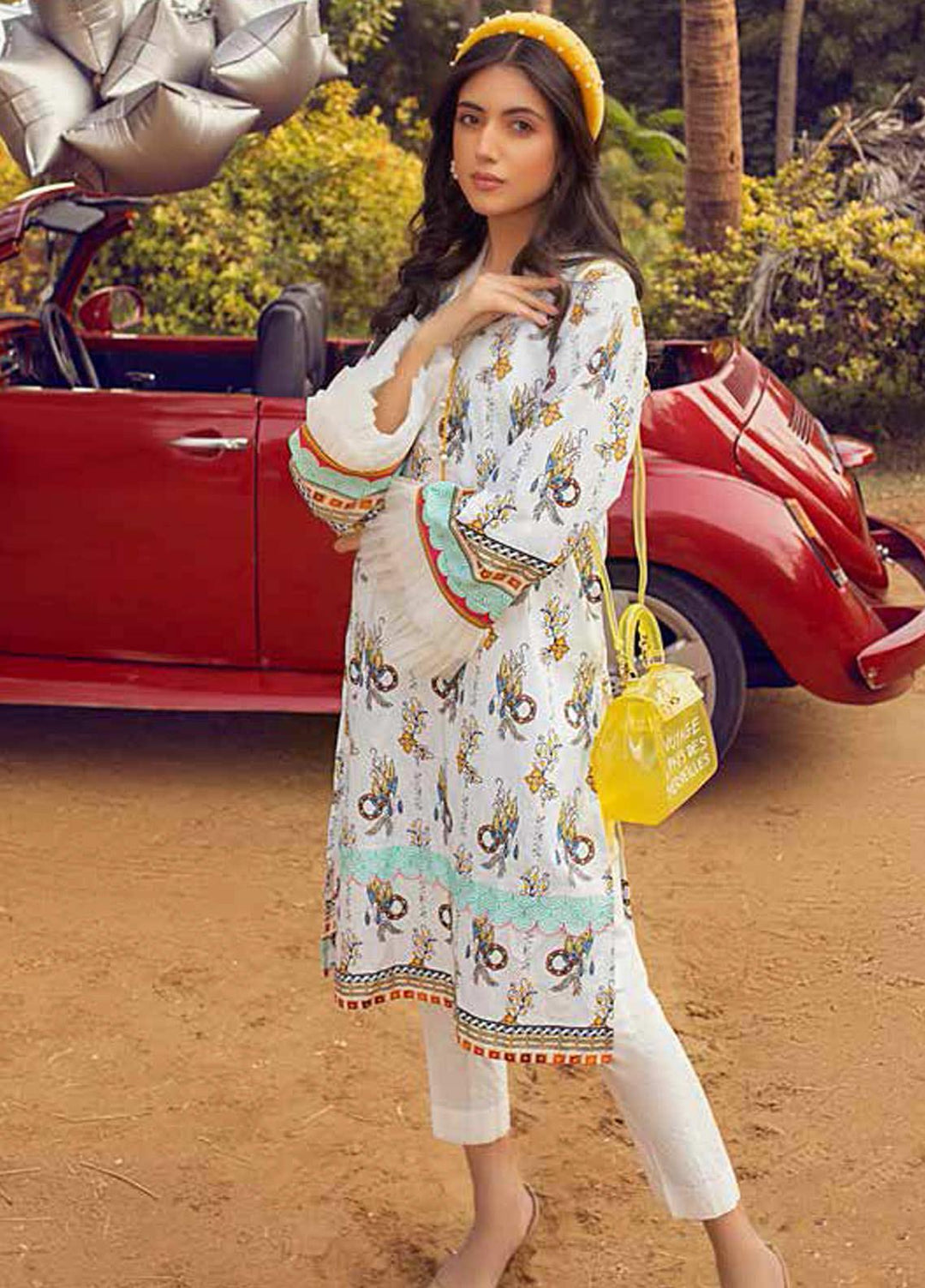 Gul Ahmed Printed Lawn  Unstitched Kurties GA21BG SL-872 - Summer Collection