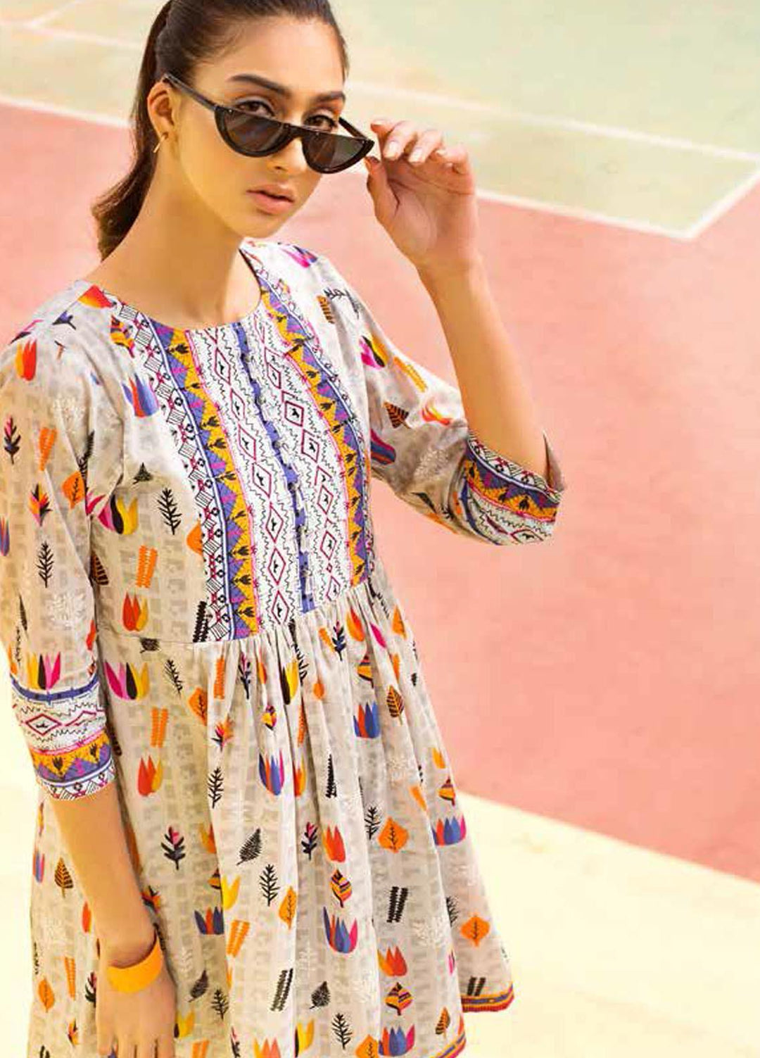 Gul Ahmed Printed Lawn  Unstitched Kurties GA21BG SL-921 B - Summer Collection
