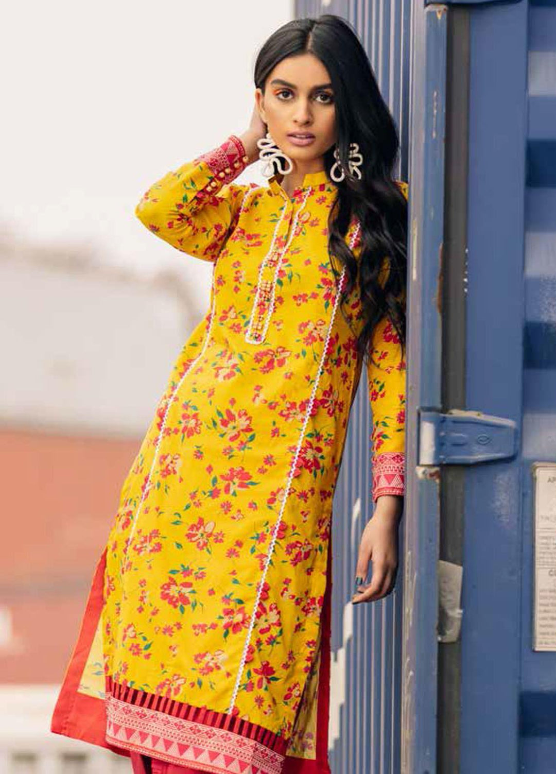 Gul Ahmed Printed Lawn  Unstitched Kurties GA21BG SL-925 A - Summer Collection