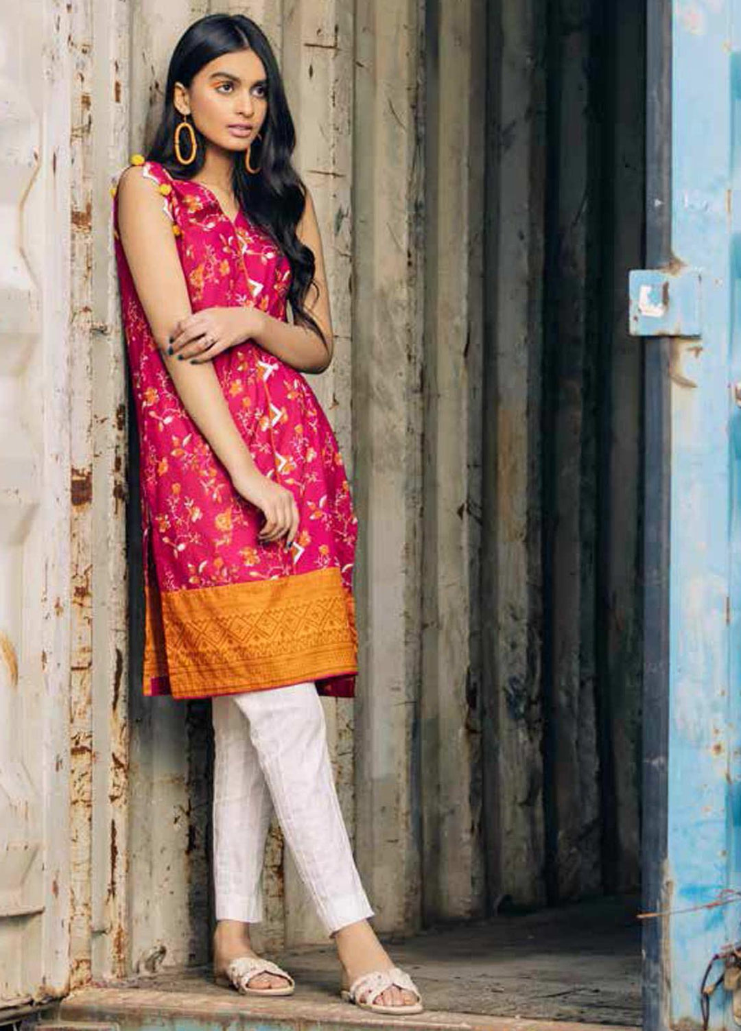 Gul Ahmed Printed Lawn  Unstitched Kurties GA21BG SL-931 A - Summer Collection