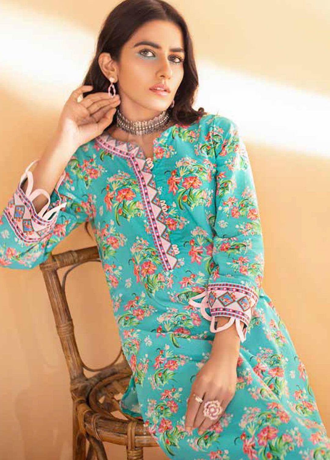 Gul Ahmed Printed Lawn  Unstitched Kurties GA21BG SL-933 A - Summer Collection