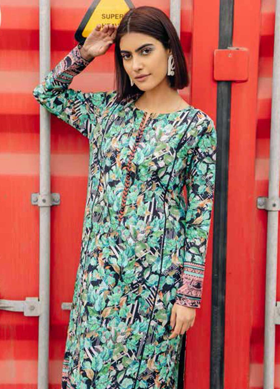 Gul Ahmed Printed Lawn  Unstitched Kurties GA21BG SL-935 A - Summer Collection