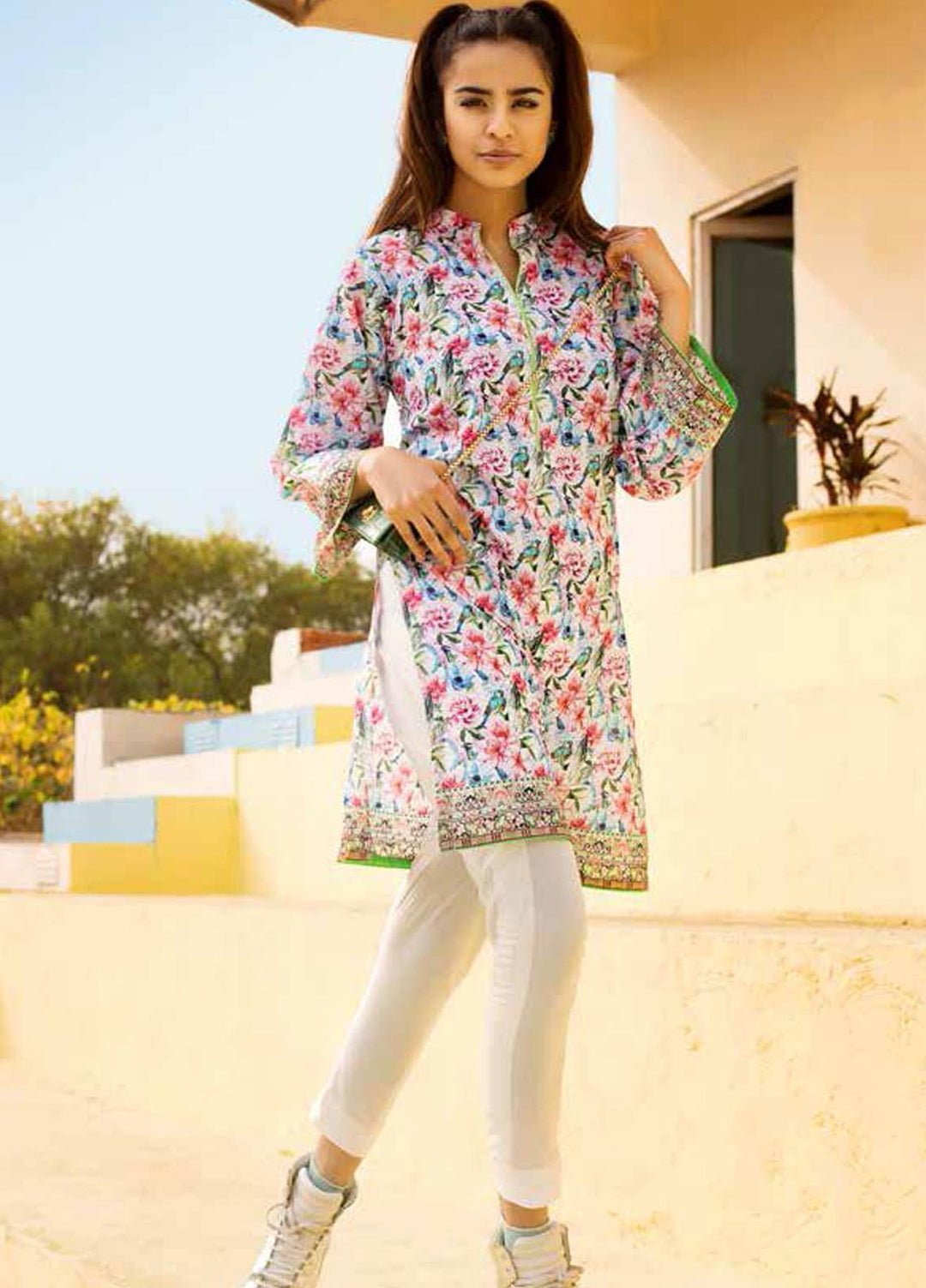 Gul Ahmed Printed Lawn  Unstitched Kurties GA21BG SL-941 B - Summer Collection