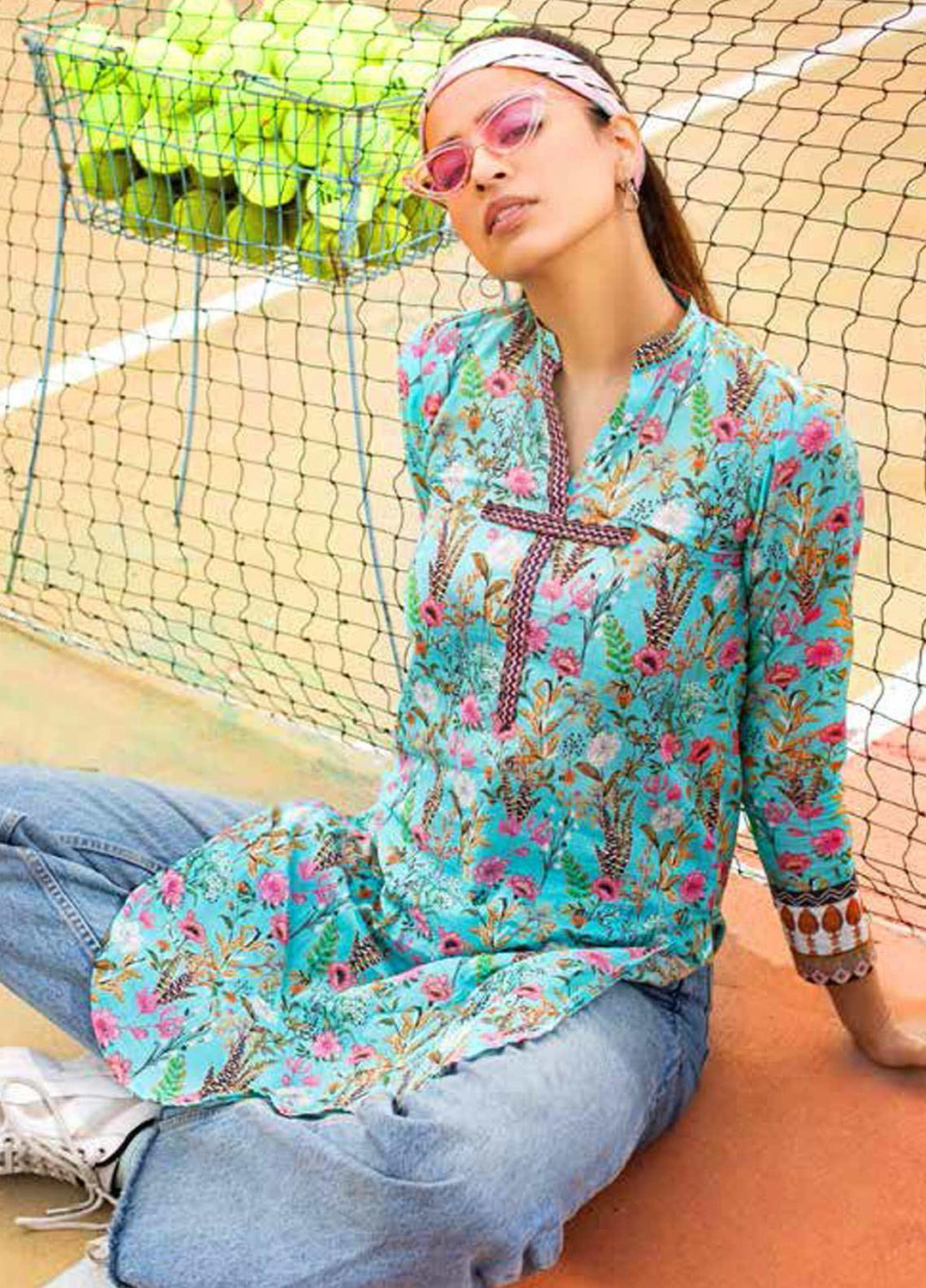 Gul Ahmed Printed Lawn  Unstitched Kurties GA21BG SL-943 A - Summer Collection