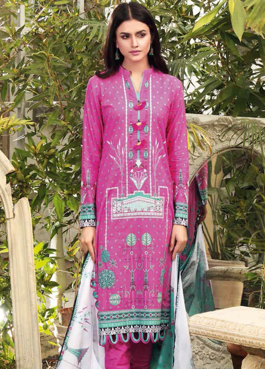 Gul Ahmed Printed Lawn Suits Unstitched 3 Piece GA21BL CL1028A - Summer Collection