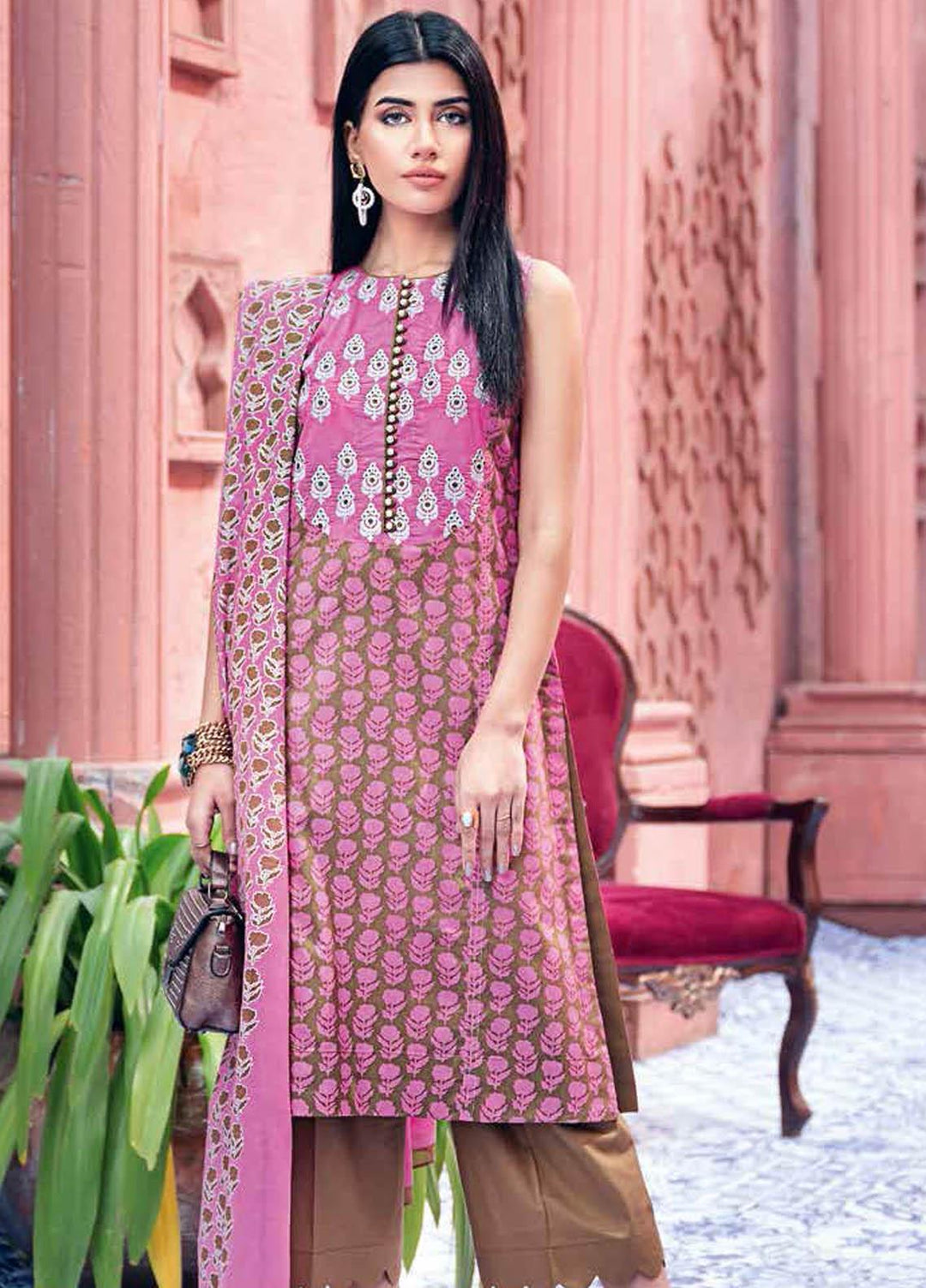 Gul Ahmed Embroidered Lawn Suits Unstitched 3 Piece GA21BL CL1150A - Summer Collection