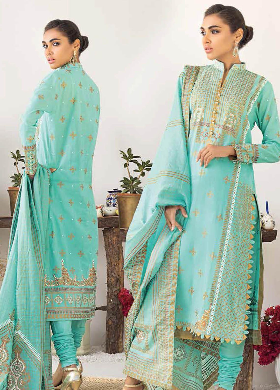 Gul Ahmed Printed Lawn Suits Unstitched 3 Piece GA21BL CL1155 - Summer Collection