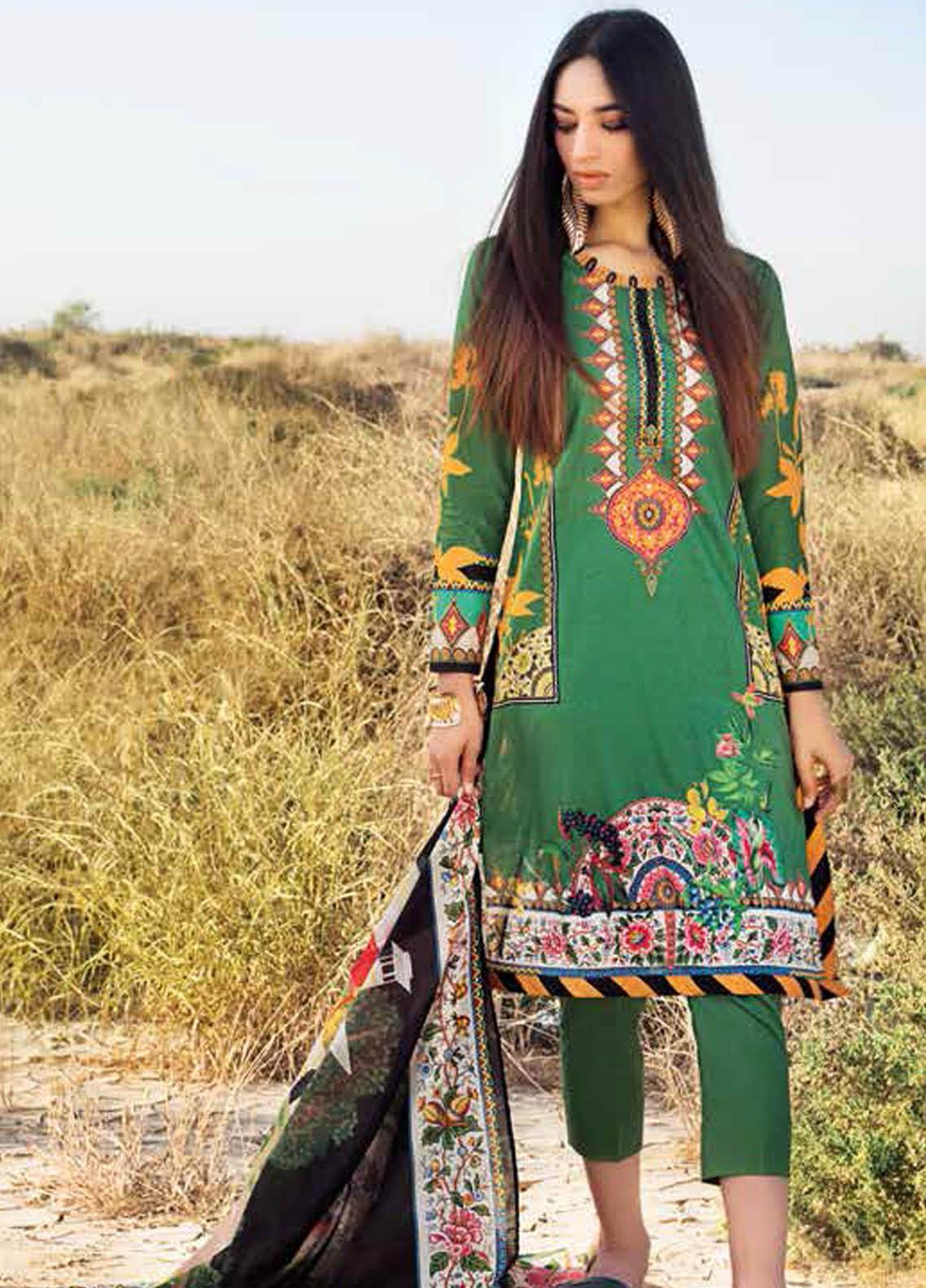 Gul Ahmed Printed Lawn Suits Unstitched 3 Piece GA21BL CL1250A - Summer Collection