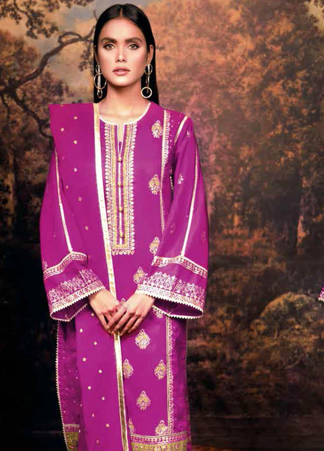 Gul Ahmed Embroidered Lawn Suits Unstitched 3 Piece GA21BL SP22 - Summer Collection
