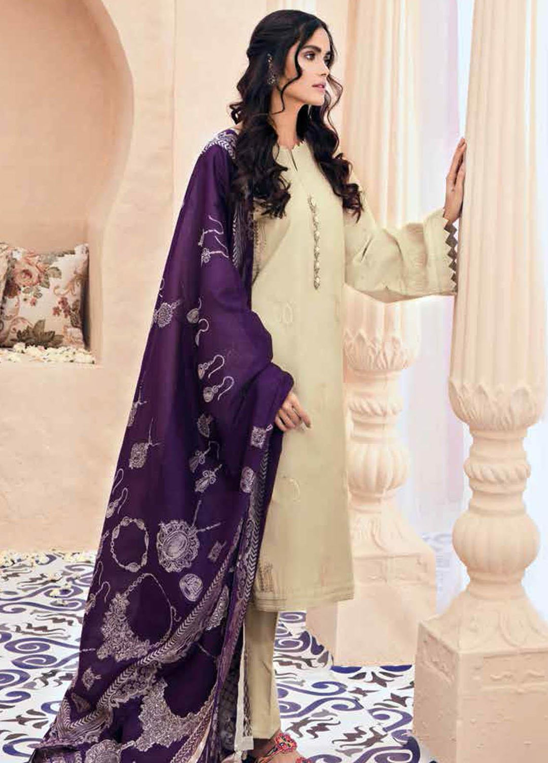 Gul Ahmed Embroidered Lawn Suits Unstitched 3 Piece GA21BL SP58 - Summer Collection