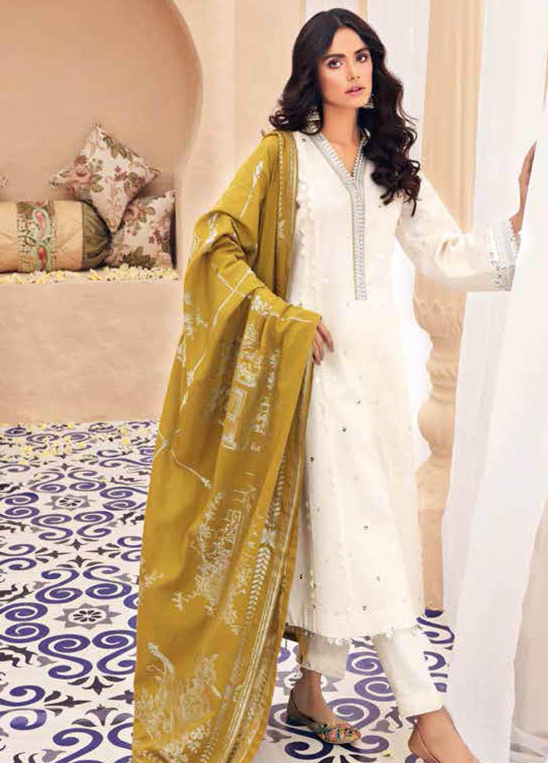 Gul Ahmed Embroidered Lawn Suits Unstitched 3 Piece GA21BL SP59 - Summer Collection