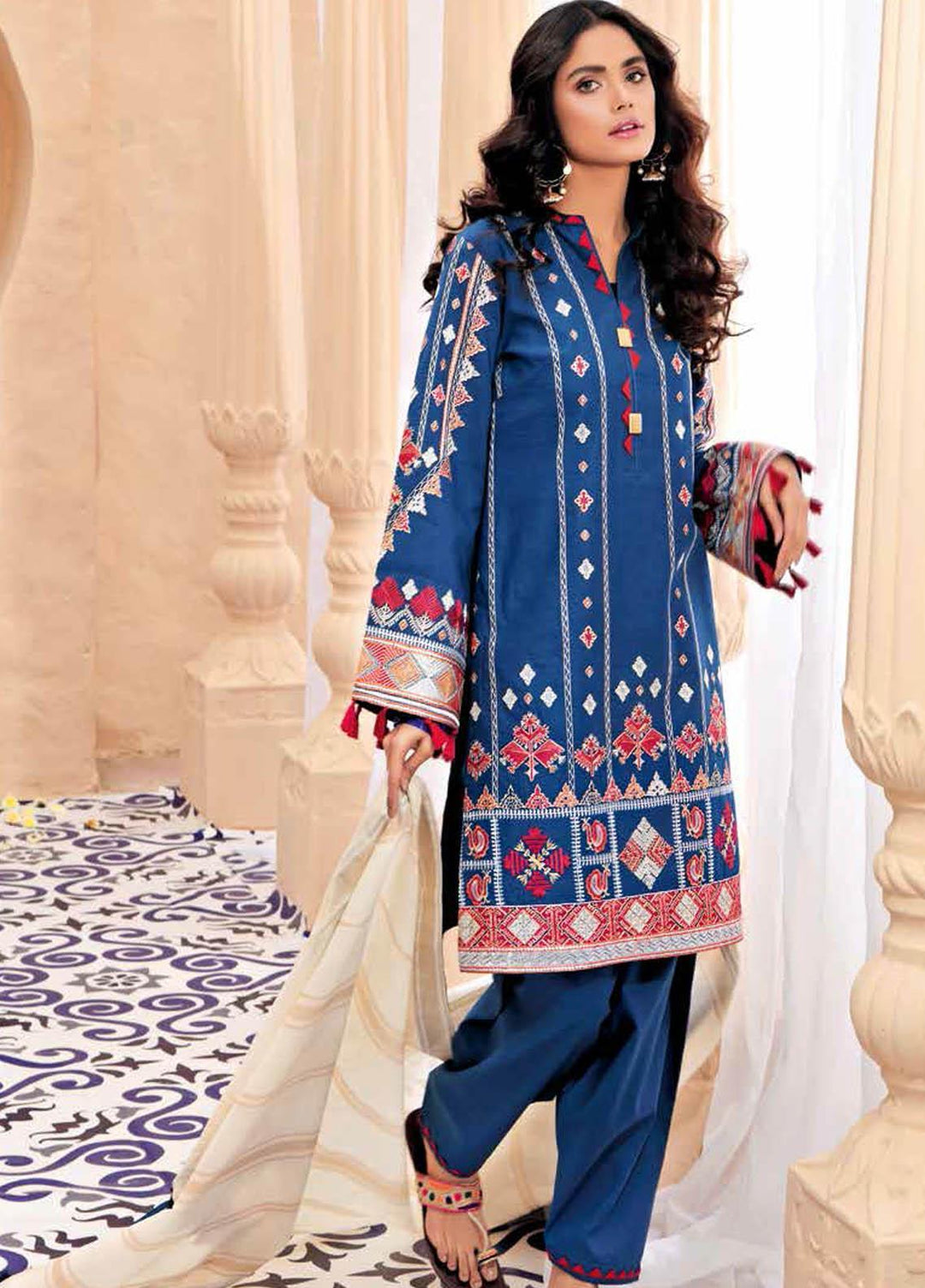 Gul Ahmed Embroidered Lawn Suits Unstitched 3 Piece GA21BL SP62 - Summer Collection