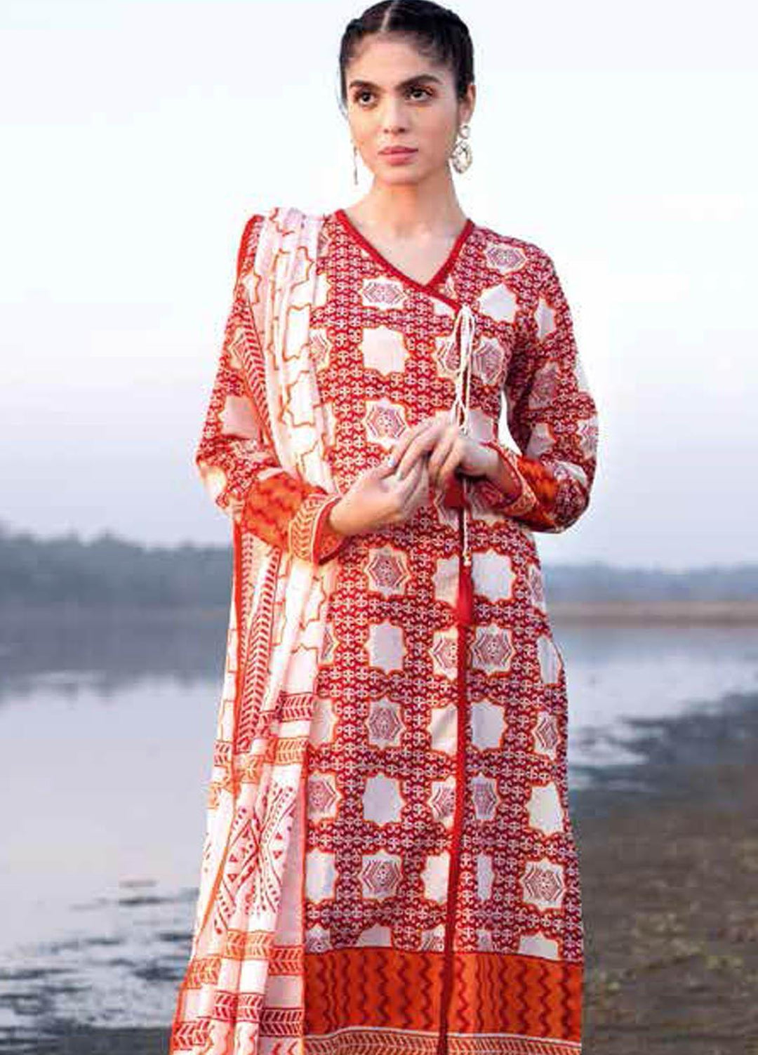 Gul Ahmed Printed Lawn Suits Unstitched 2 Piece GA21BL TL303A - Summer Collection