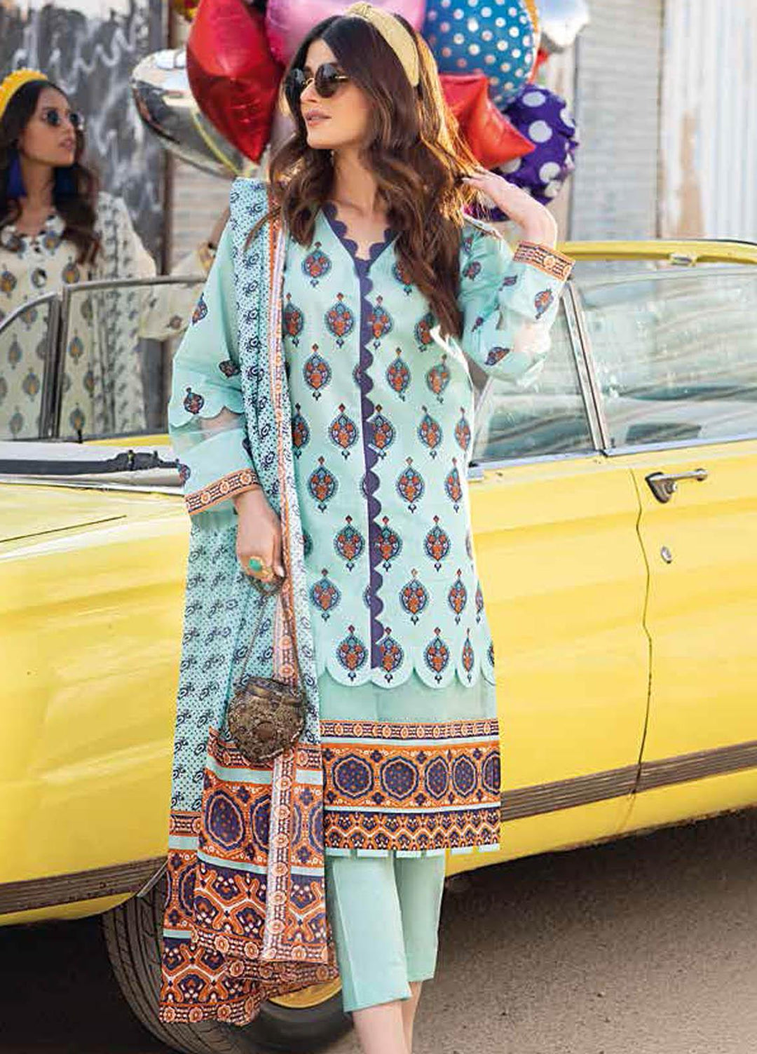 Gul Ahmed Printed Lawn Suits Unstitched 2 Piece GA21BL TL329B - Summer Collection