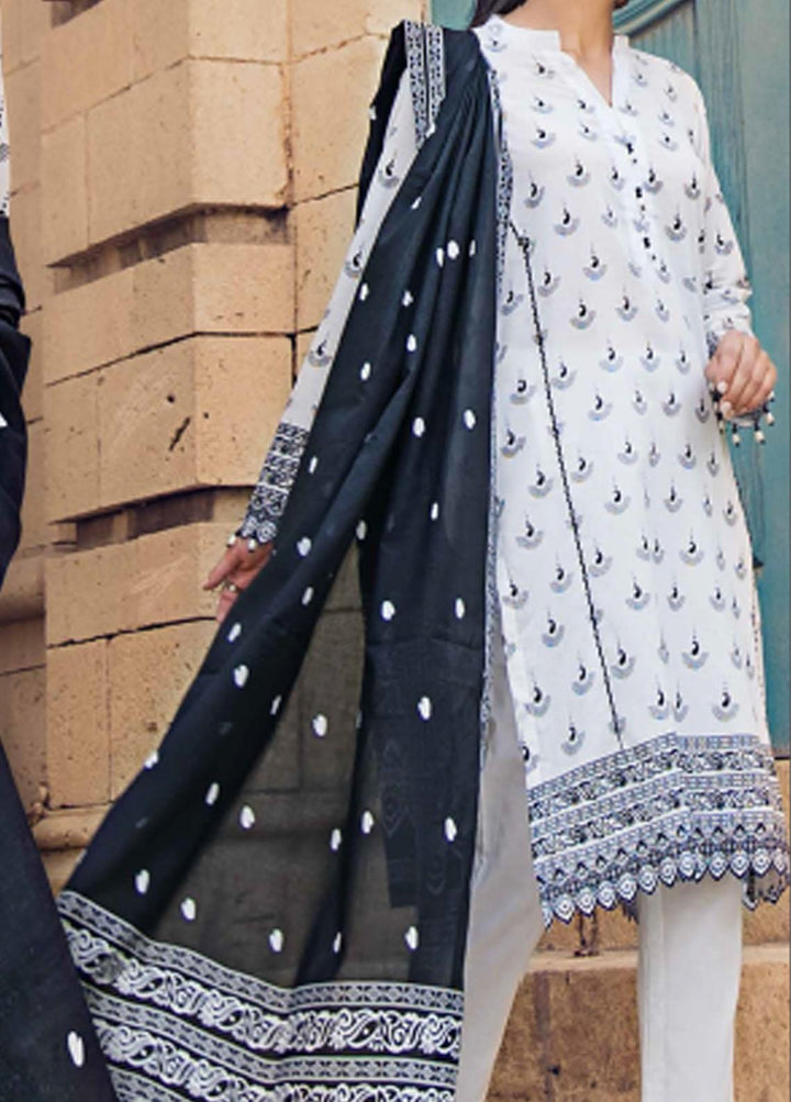 Black & White By Gul Ahmed Printed Lawn Suits Unstitched 3 Piece GA21BW B12003 - Black & White Collection