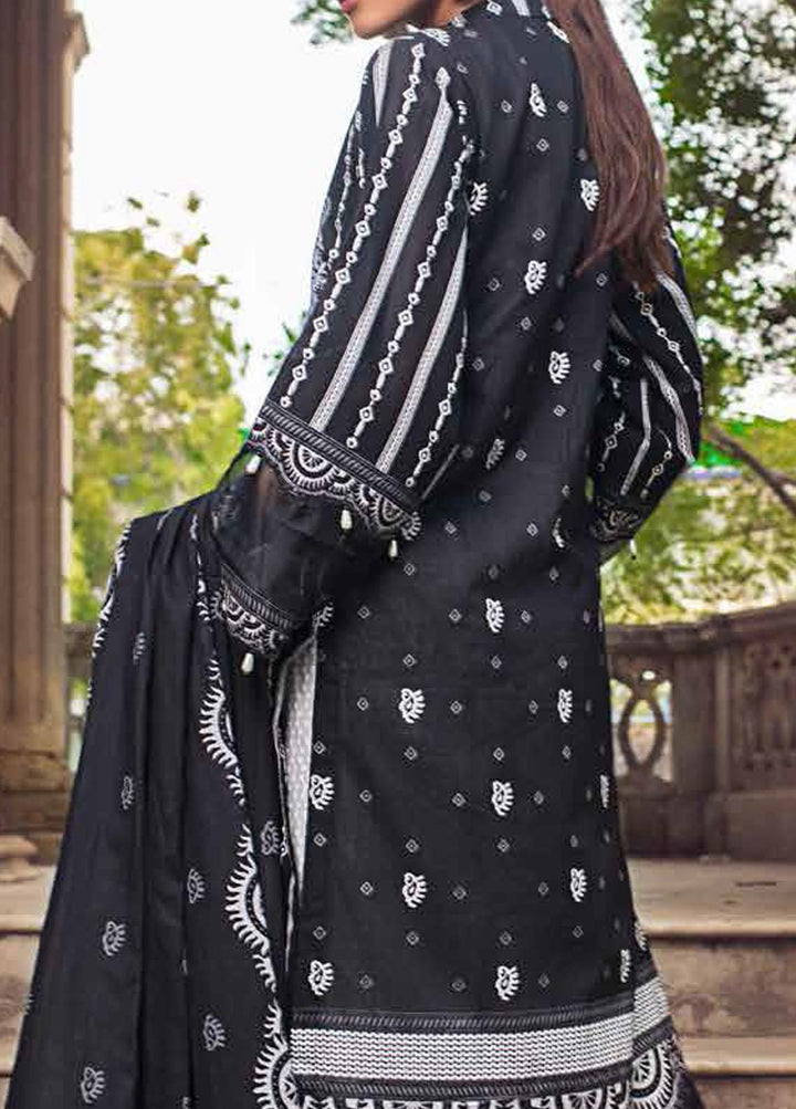 Black & White By Gul Ahmed Embroidered Lawn Suits Unstitched 3 Piece GA21BW B12004 - Black & White Collection