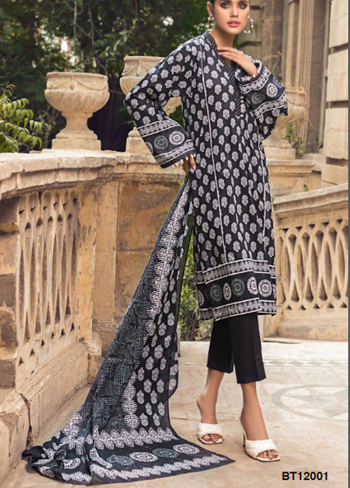 Black & White By Gul Ahmed Printed Lawn Suits Unstitched 2 Piece GA21BW BT12001 - Black & White Collection