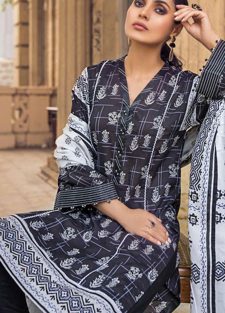Black & White By Gul Ahmed Printed Lawn Suits Unstitched 2 Piece GA21BW BT12002 - Black & White Collection