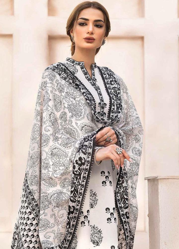 Gul Ahmed Printed Lawn Suits Unstitched 3 Piece GA23BW B-32026 - Summer Collection