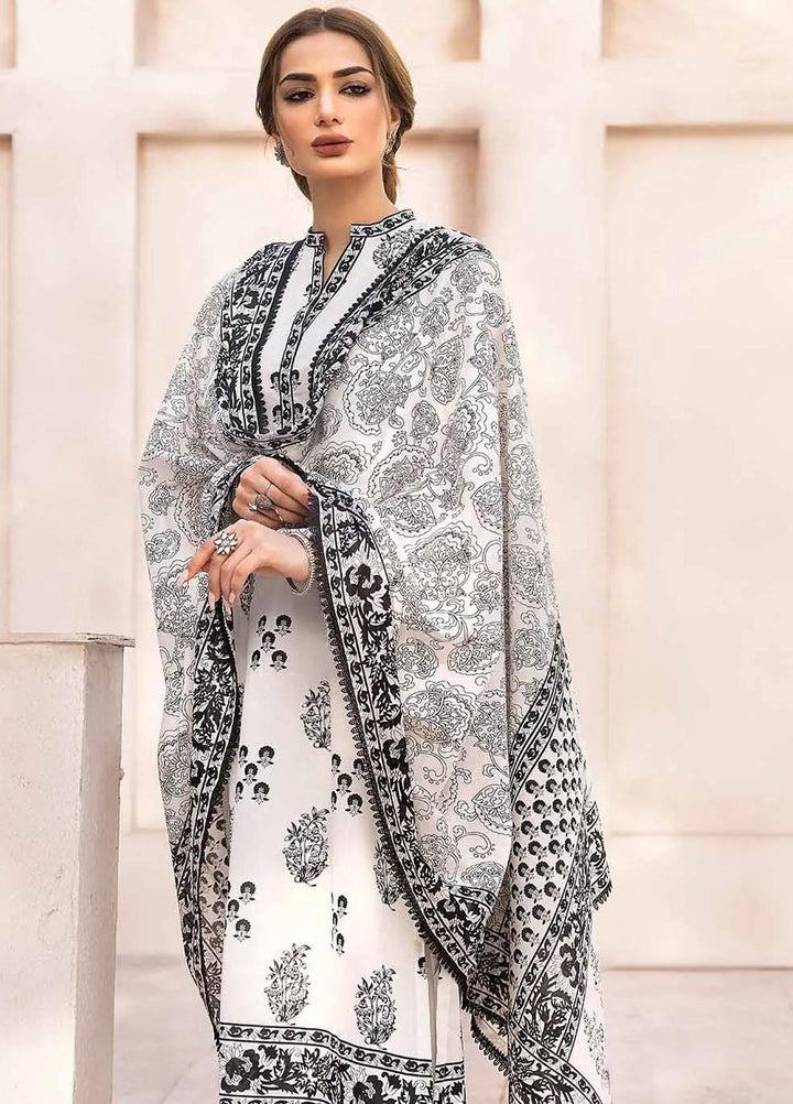 Gul Ahmed Printed Lawn Suits Unstitched 3 Piece GA23BW B-32026 - Summer Collection