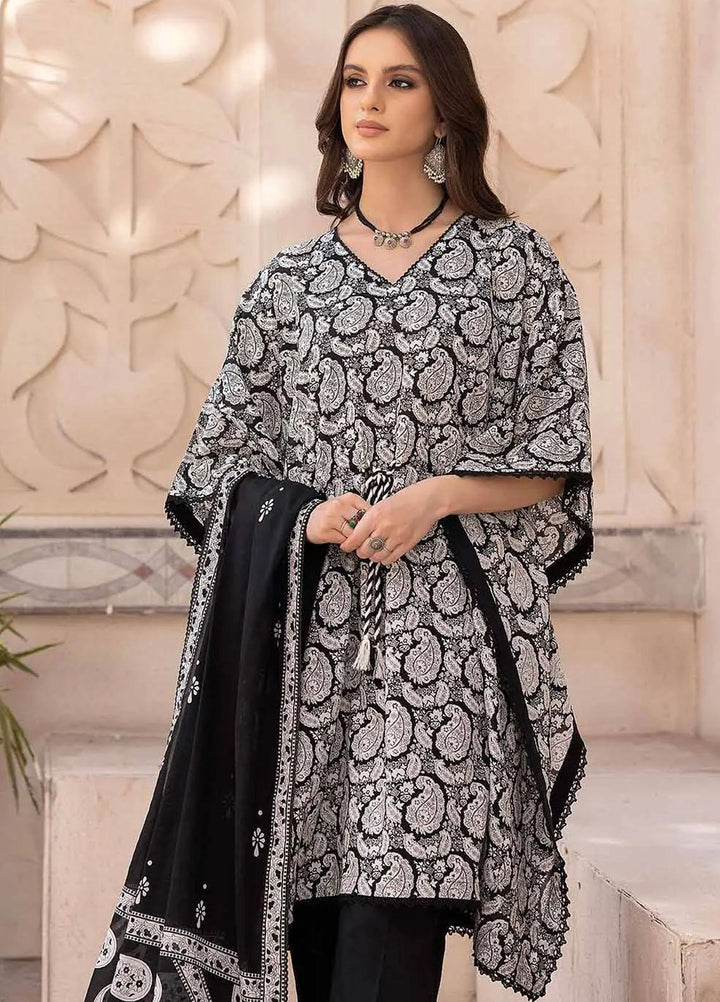 Gul Ahmed Printed Lawn Suits Unstitched 3 Piece GA23BW B-32027 - Summer Collection