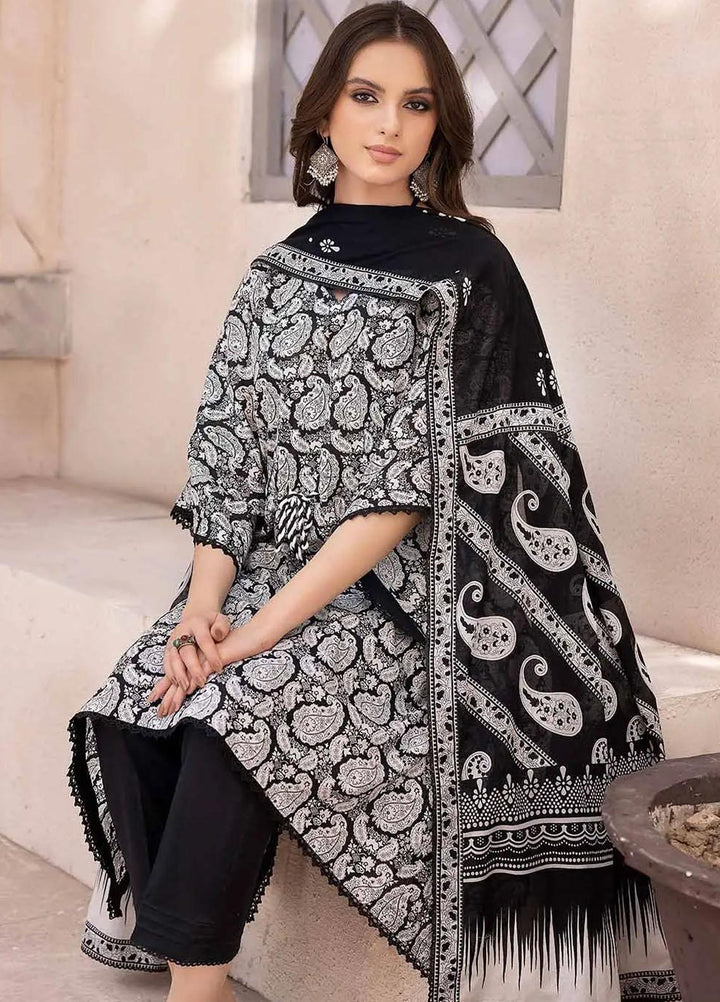 Gul Ahmed Printed Lawn Suits Unstitched 3 Piece GA23BW B-32027 - Summer Collection